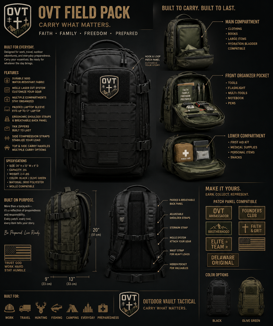 OVT Field Pack – Tactical Backpack