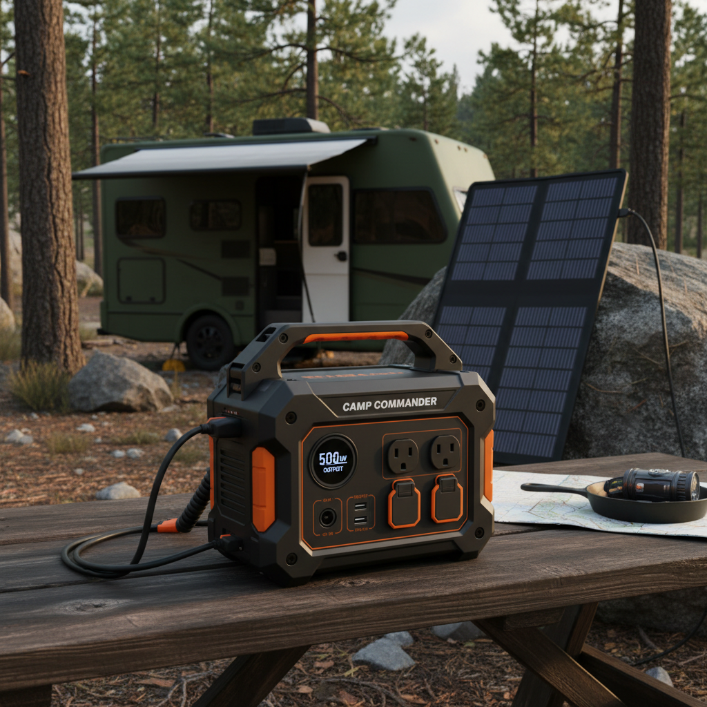 Portable Solar Power Station 500W – RV & Camping Generator