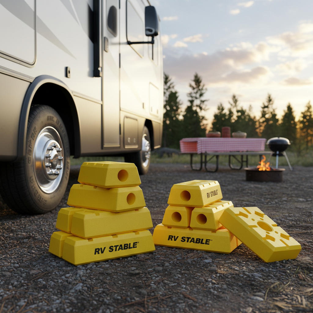 RV Leveling Blocks Set – 10-Pack Interlocking Stackable Pads